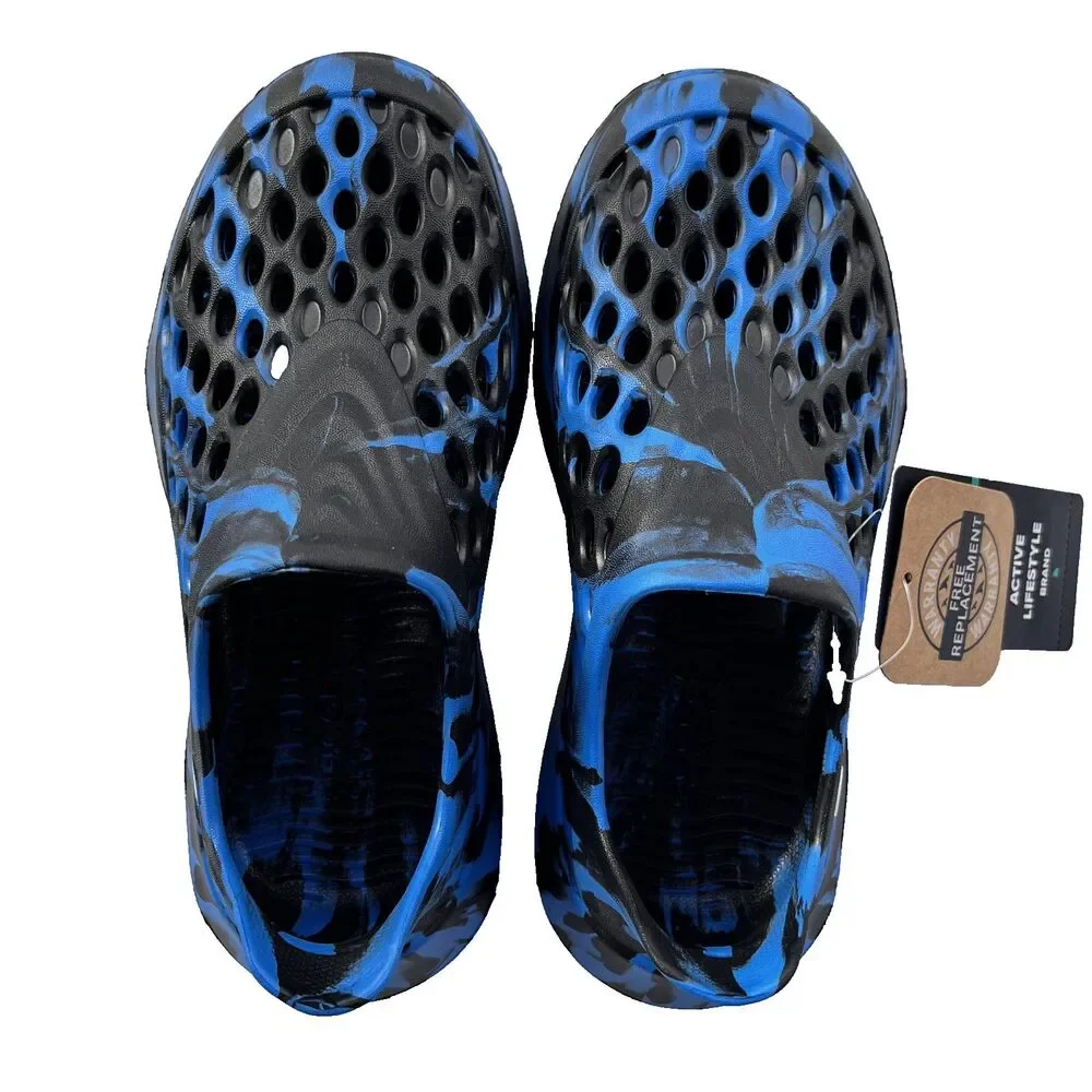 Rugged Shark Blue Black‎ Slip-On Water Sneaker Big Boys Size 13 Vacation Travel